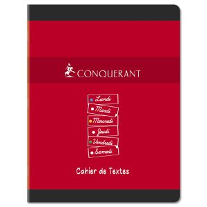 CAHIER DE TEXTE 17X22 124P CONQUERANT