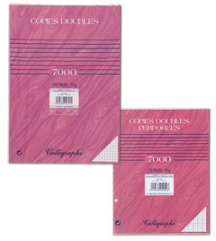 FEUILLE DE COPIE DOUBLE CALLIGRAPHE 96P