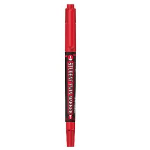 MARQUEUR PERMANENT DOUBLE POINTES ROUGE M&G