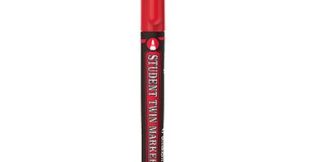 MARQUEUR PERMANENT DOUBLE POINTES ROUGE M&G